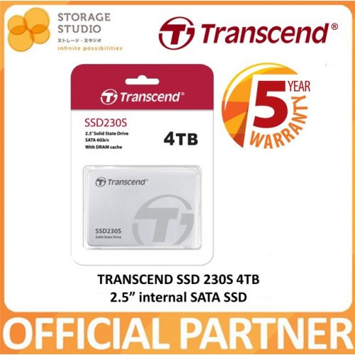 TRANSCEND 4TB 230S Internal SATA SSD. TS4TSSD230S Singapore Local 5 Years Warranty **TRANSCEND OFFICIAL PARTNER**